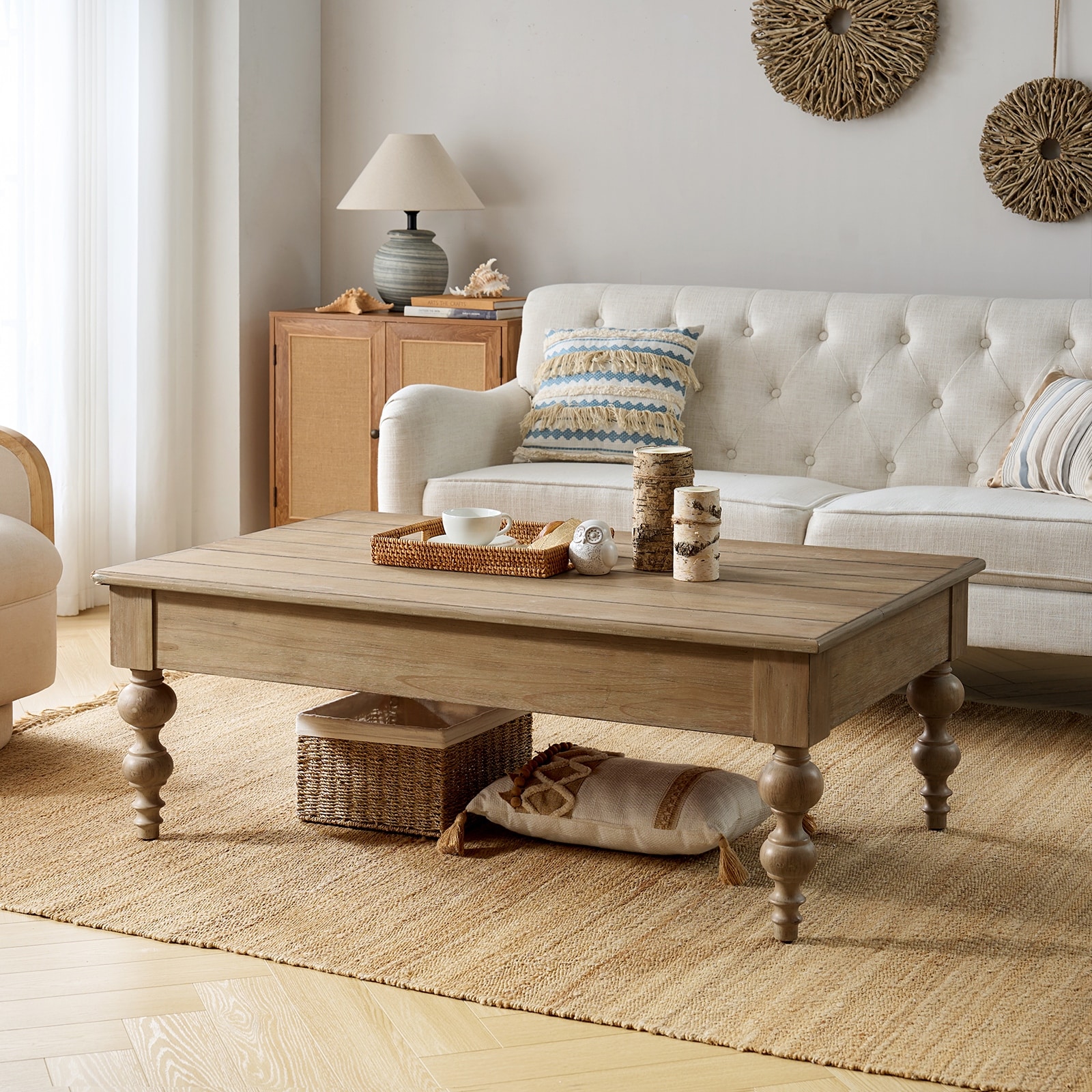 HULALA HOME Gaston Traditional Rectangular Coffee Table with