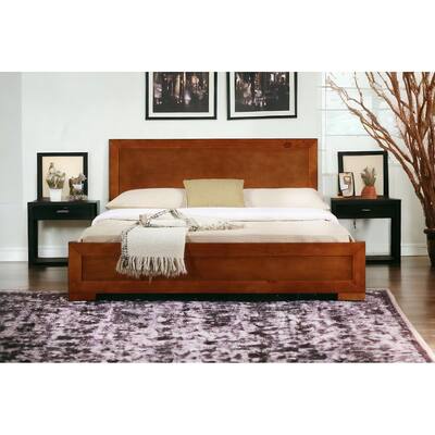 HomeRoots Brown Wood Full Bed Frame