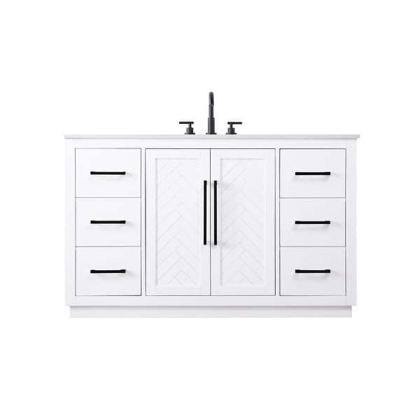 slide 2 of 11, Elegant Lighting VF29054 Chase 54" Free Standing Single Basin Vanity White