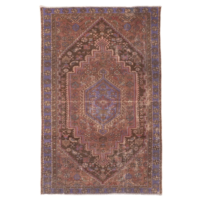 ECARPETGALLERY Hand-knotted Antalya Vintage Dark Red Wool Rug - 4'0 x 6'1