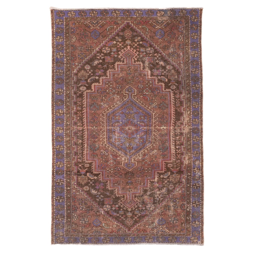 ECARPETGALLERY Hand-knotted Antalya Vintage Dark Red Wool Rug - 4'0 x 6'1