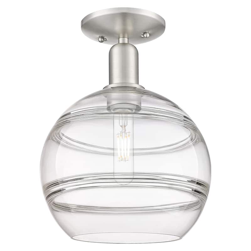 Innovations Lighting 716-1C-14-10 Rochester Semi-Flush Rochester 10" - Brushed Satin Nickel / Clear