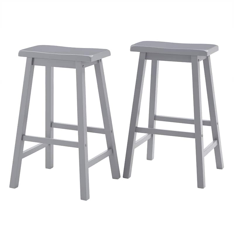 Salvador Saddle 29-inch Counter Height Backless Stools (Set of 2) by iNSPIRE Q Bold - Grey