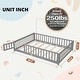 preview thumbnail 7 of 78, Twin/Full/Queen Size Floor Bed with Safety Guardrails, Toddler Floor Bed for Girls and Boys