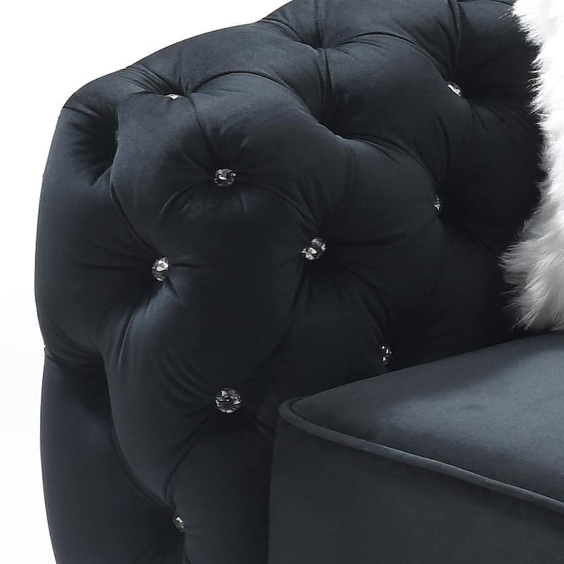 Gray Flared Arm Loveseat