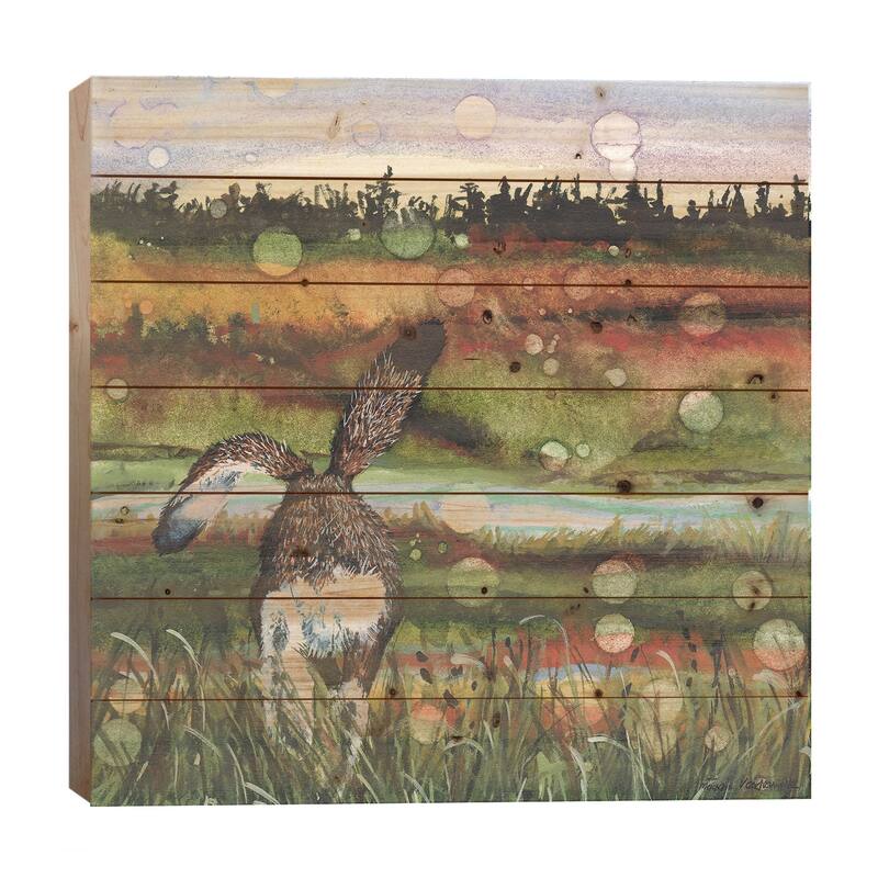 Lolloping Print On Wood by Maggie Vandewalle - Multi-Color - 26x26x1.5