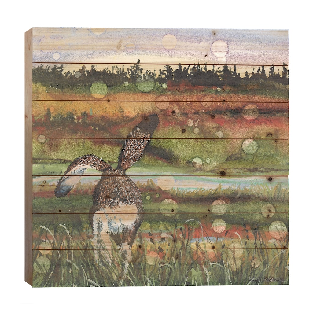 Lolloping Print On Wood by Maggie Vandewalle - Multi-Color
