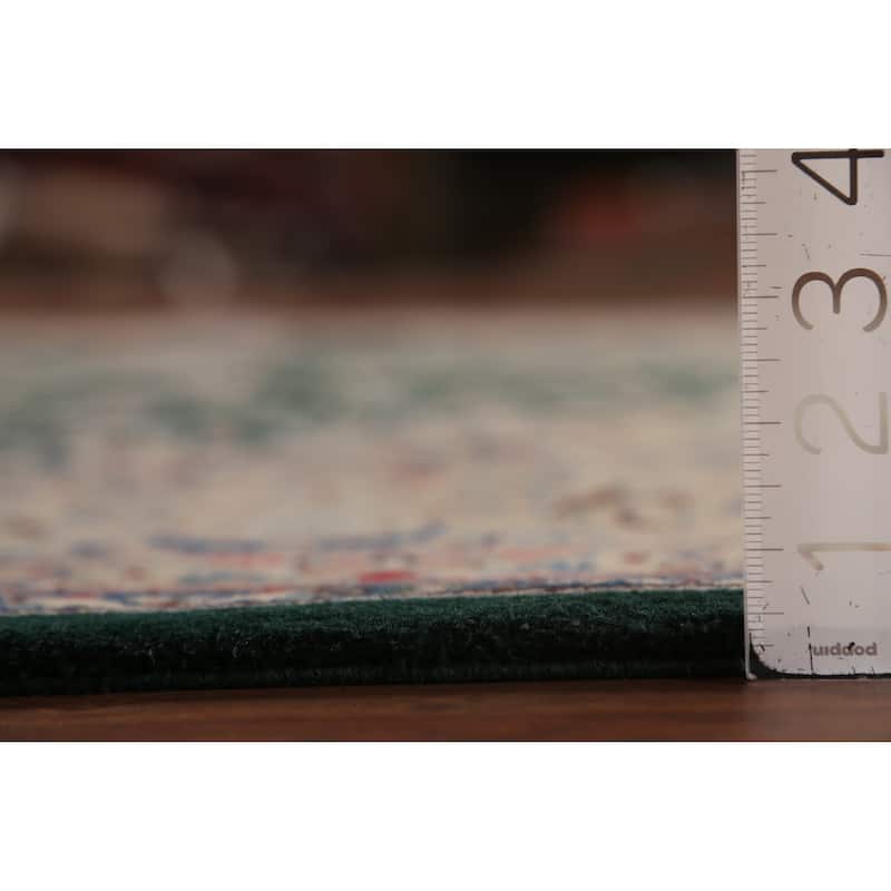 Vegetable Dye Green Nain Chinese Area Rug Handmade Wool Carpet - 6'2"x 9'0"