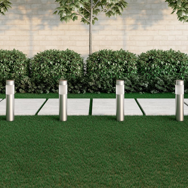Solar Path Bollard Lights, Set of 6 15" Pure Garden