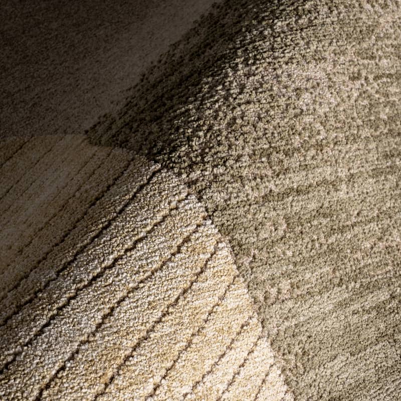 Faela Abstract Fringe Area Rug - 4' x 6' - Light Brown - Rectangle