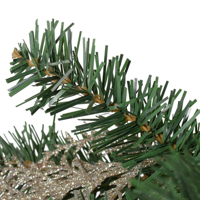 30" Pink and Gold Frosted Artificial Christmas Teardrop Swag - Unlit