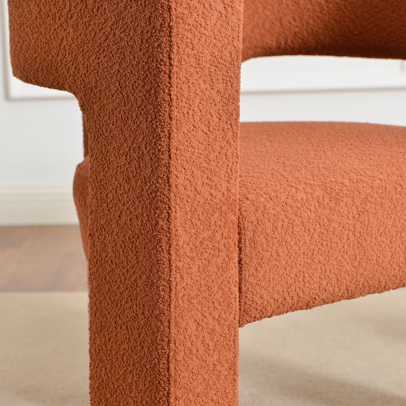 KINWELL 28" Wide Boucle Upholstered Square Armchair (Set of 2)