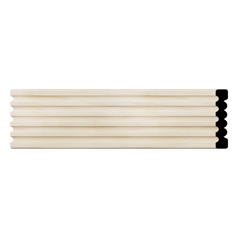 WM338: 9/16-in D x 3-3/8-in W x 96-in L Americraft Solid Hardwood Stain Grade Fluted or Reeded Reversible Moulding - Poplar