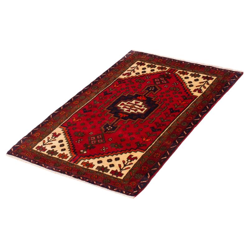 ECARPETGALLERY Hand-knotted Andelz Red Wool Rug - 3'5 x 4'11