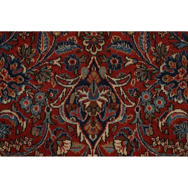 Antique Vegetable Dye Kashan Dabir Persian Wool Area Rug Handmade - 4'1" x 6'10"
