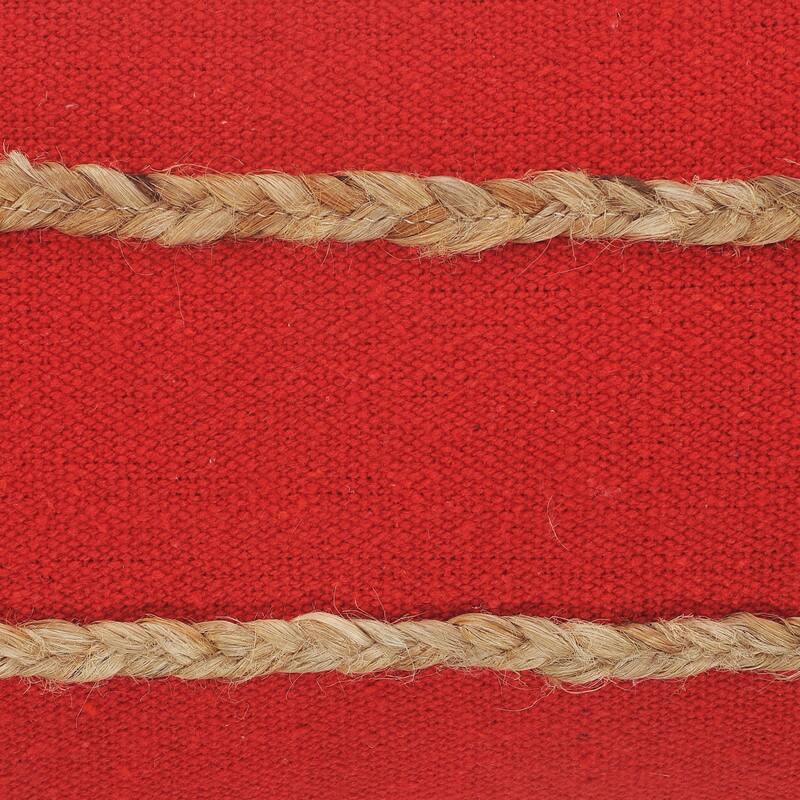 HomeRoots 14" X 36" Red And Tan 100% Cotton Zippered Pillow