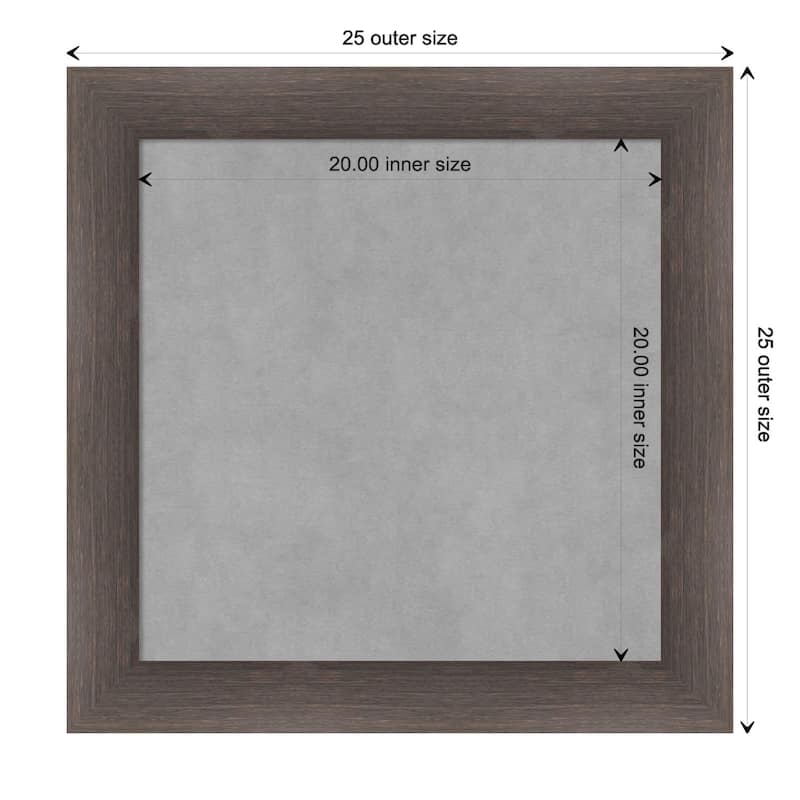 Amanti Art Hardwood Chocolate Framed Magnetic Board - Board Size 20x20