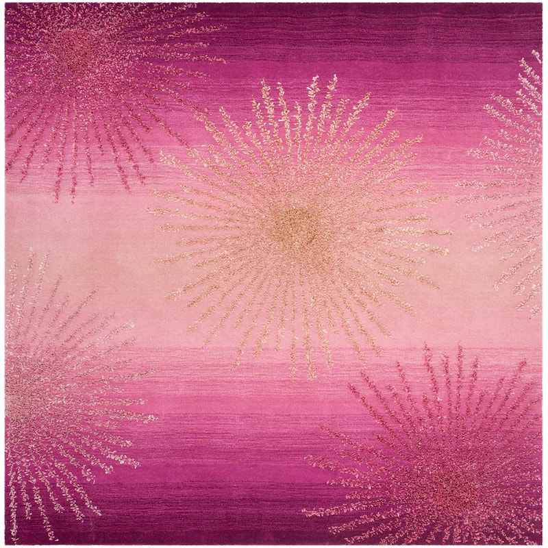 SAFAVIEH Handmade Soho Sade New Zealand Wool Rug - 6' Square - Pink
