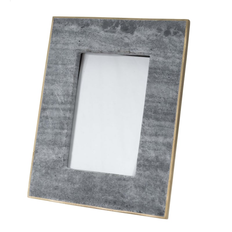 Picture Frame Medium. Fits 6" X 4" Photo Brass/Black Marble - BLACK