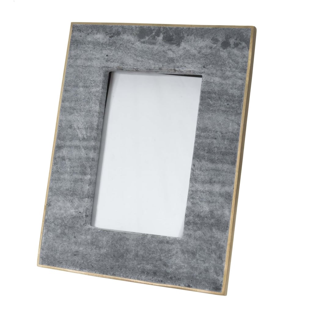 Picture Frame Medium. Fits 6" X 4" Photo Brass/Black Marble - BLACK