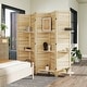 preview thumbnail 24 of 41, HOMCOM 5 Panel 67" Tall Wood Room Divider, Privacy Screen with 3 Display Shelves, and Folding Storage for Bedroom or Home Office