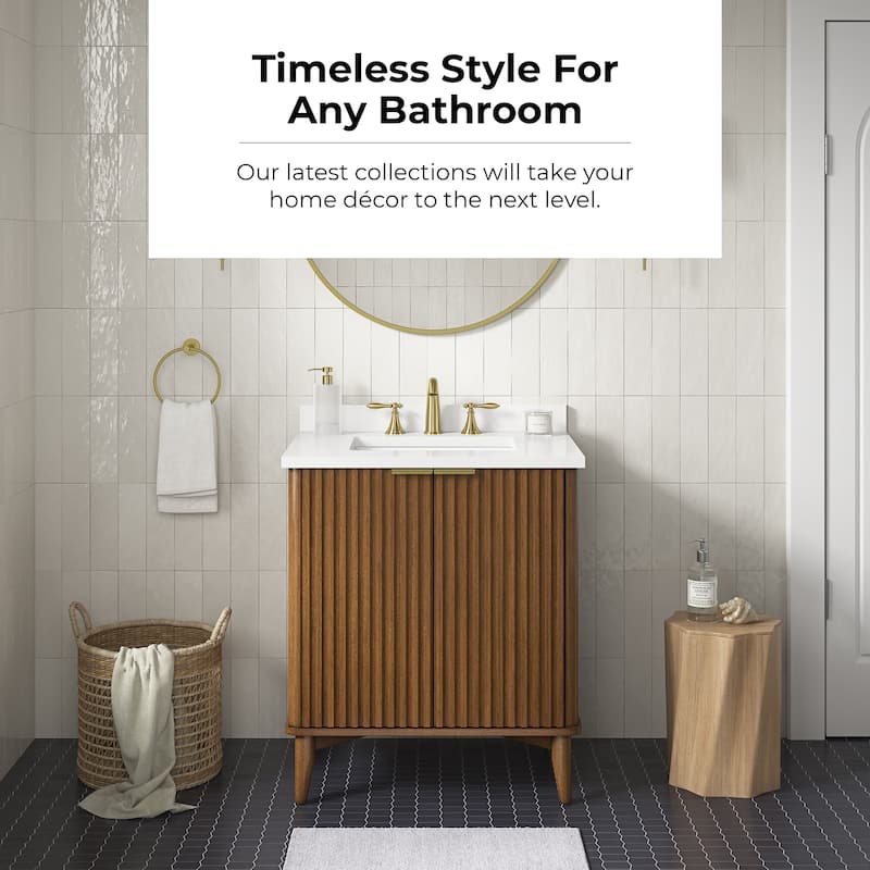 Gabi Bathroom Vanity with White Engineered Stone Top