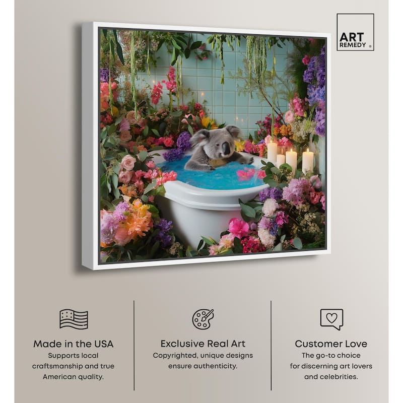 Koala Bath Canvas by Art Remedy