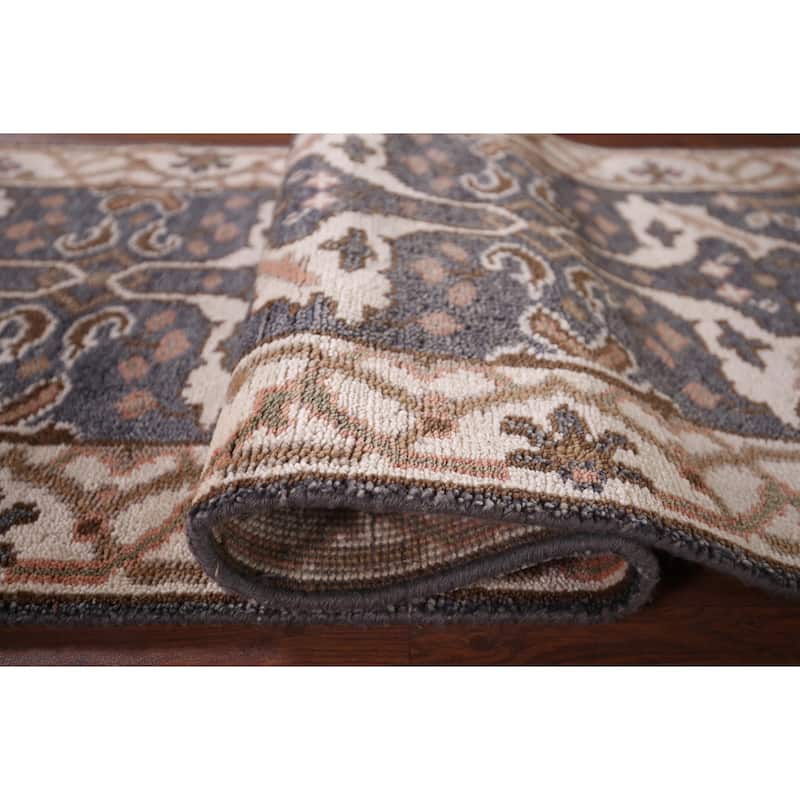 Oushak Oriental Runner Rug Handmade Blue Wool Carpet - 2'7"x 8'5"