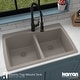preview thumbnail 10 of 45, Karran Drop-In Quartz 50/50 Double Bowl Kitchen Sink