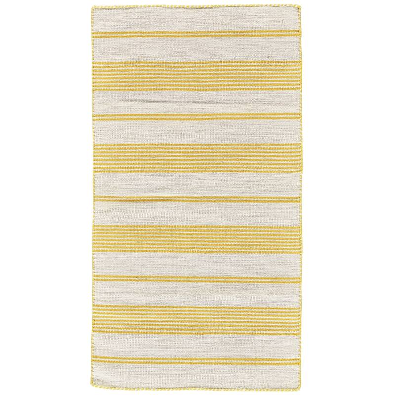 Feizy FZRG65054 Glennview Pass 4' x 6' Polyester Hand Woven Nautical - Golden Wheat