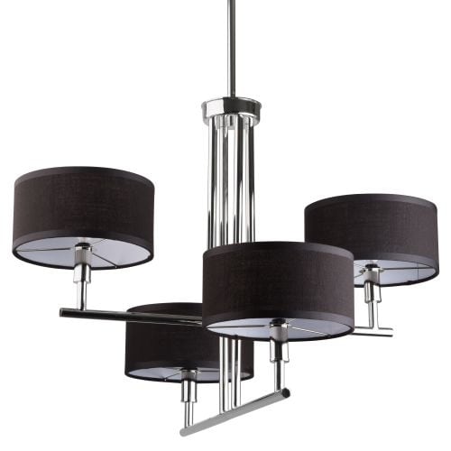 Miseno MLIT153737 4-Light Chandelier with Black Fabric Shades