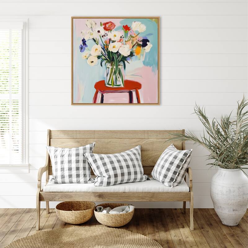 Pure Petals No. 1 by Elara Yasna Framed Canvas Wall Art Print