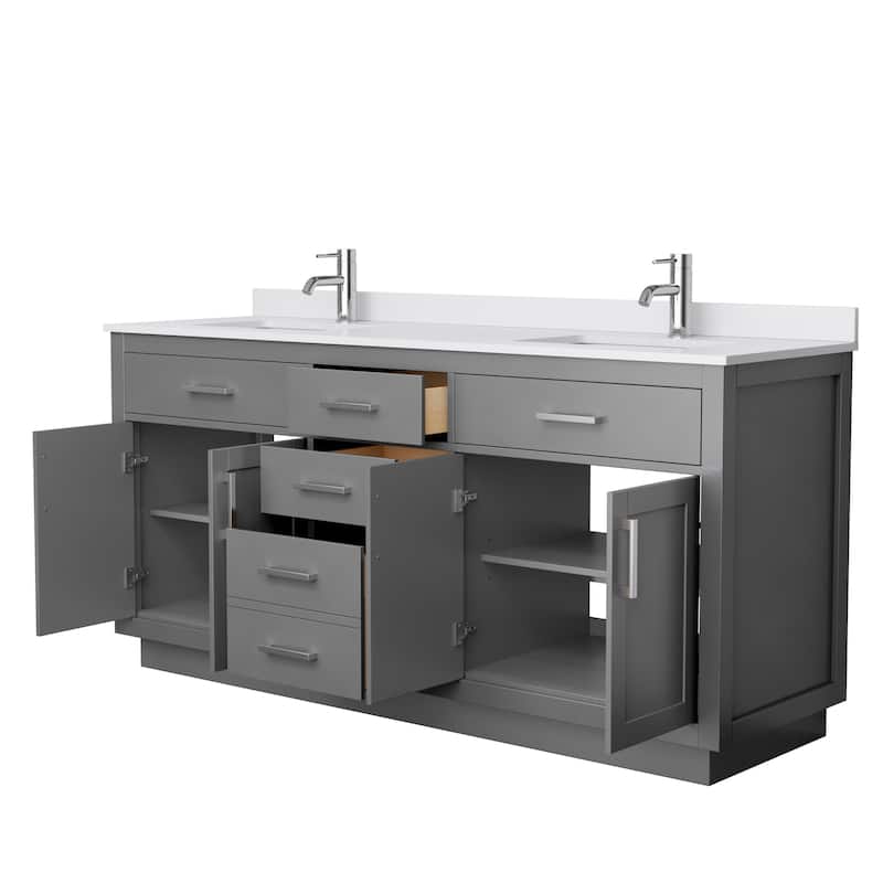 Beckett TK 72-inch Double Vanity, Cultured Marble Top