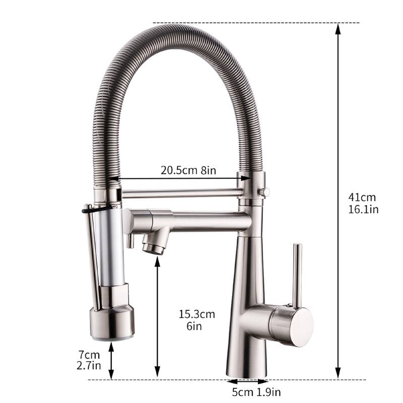 Copper Kitchen Faucet Pull-down Double Outlet