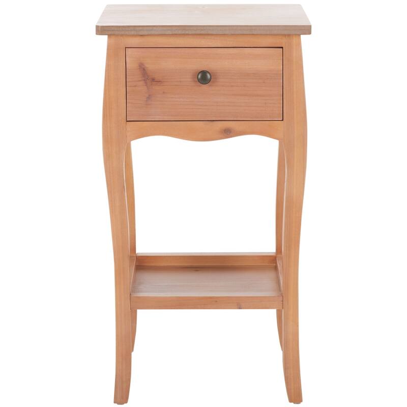 SAFAVIEH Mena End Table - 16.1" x 14.2" x 30" - 16Wx14Dx30H - Honey Natural