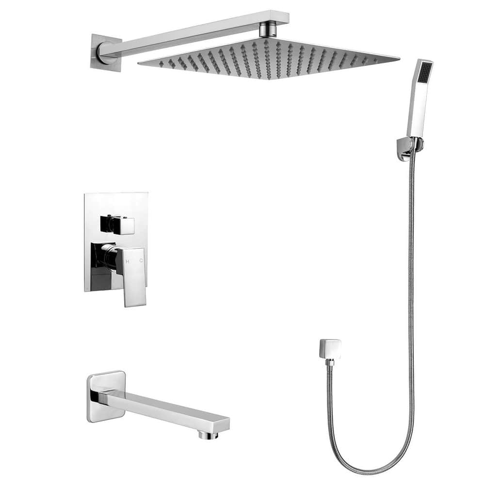 Narmada 9184 2.0 GPM Single Function Shower Head with Faucet - Polished Chrome
