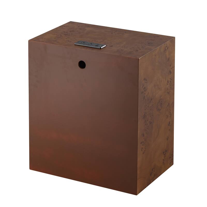 COZAYH Burl Finish Nightstand, Rustic Farmhouse Dresser, Vintage Accent Wood Storage Bedside Table, Fully Assembled