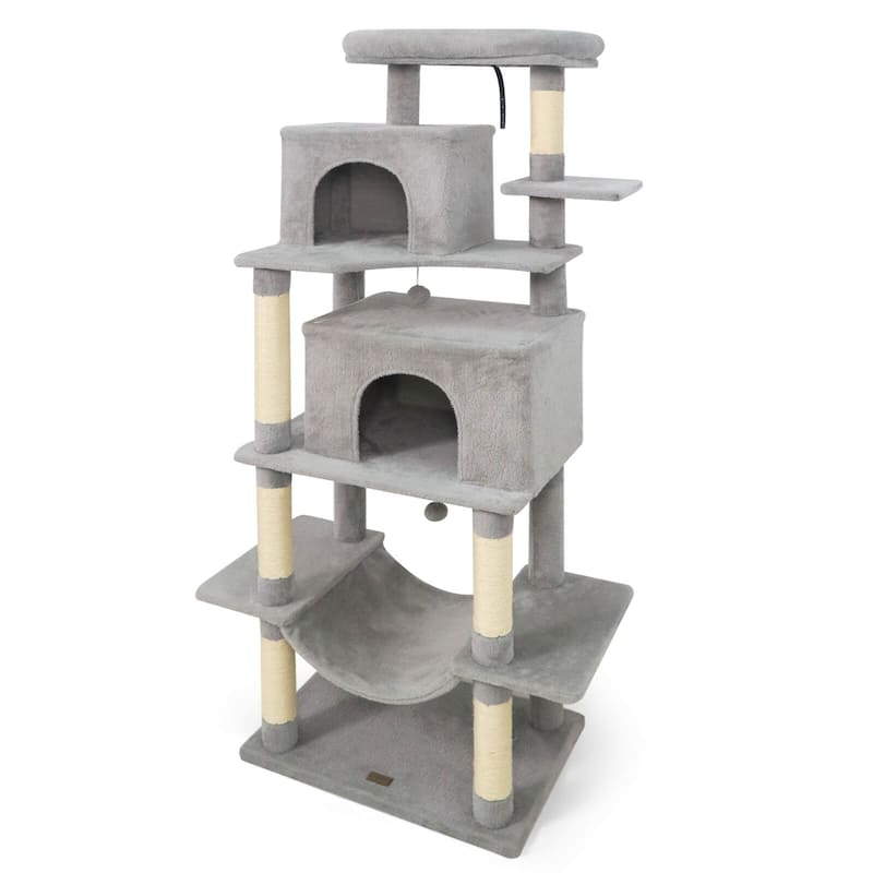 Costway 70” Large Cat Tree for Indoor Cats with Plush Top Perch, Dual - See Details