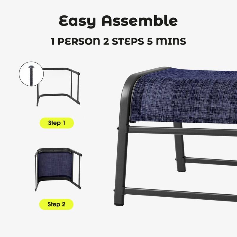 Steel-Framed Fabric Footstool – Versatile Indoor/Outdoor Footrest & Seat