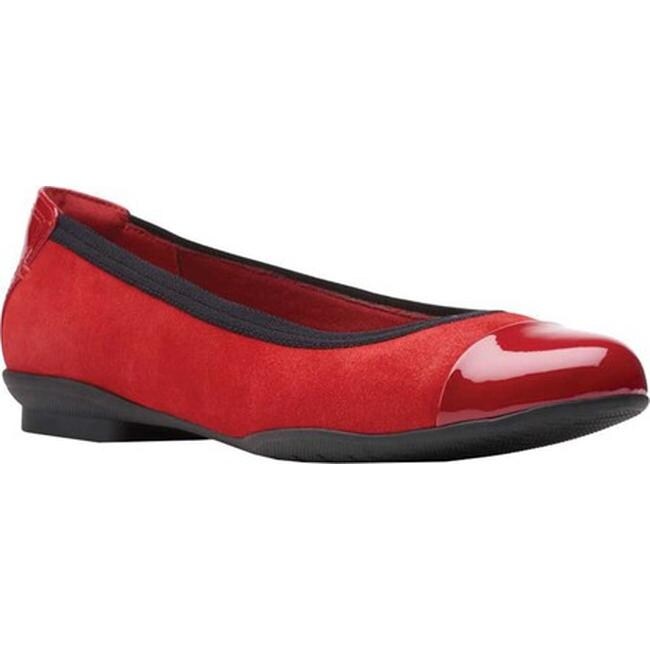 clarks red patent shoes