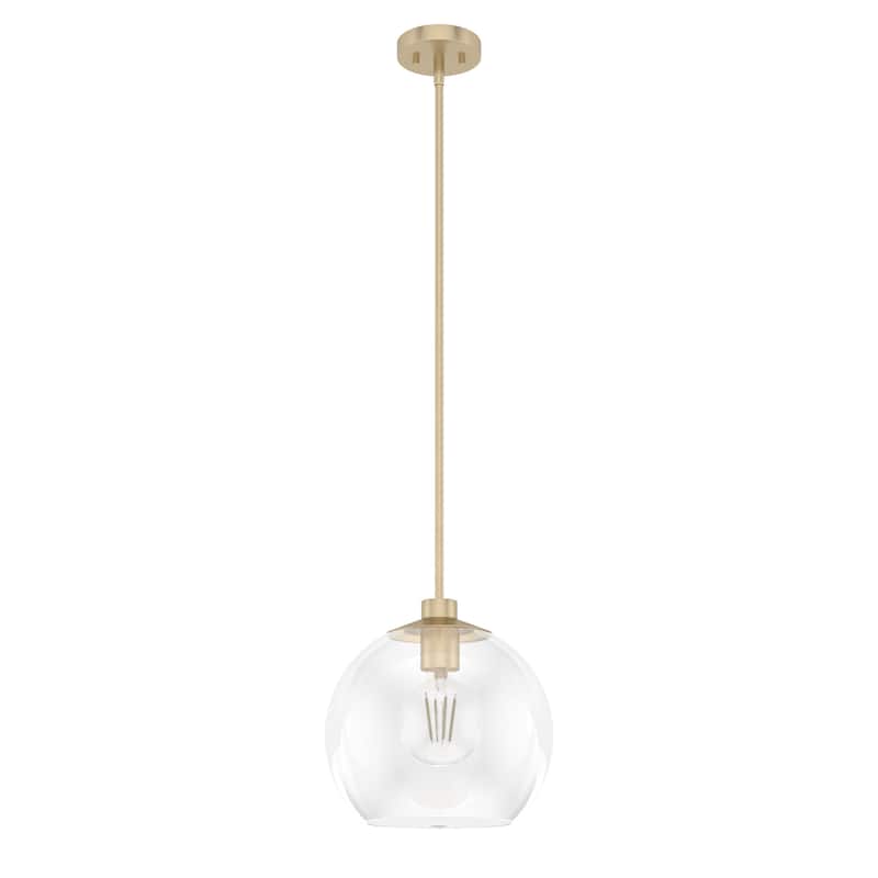 Hunter Xidane 1 Light Clear Glass Pendant or Semi-Flush Light - Kitchen Island, Dining Room, Entry - Glam, Contemporary