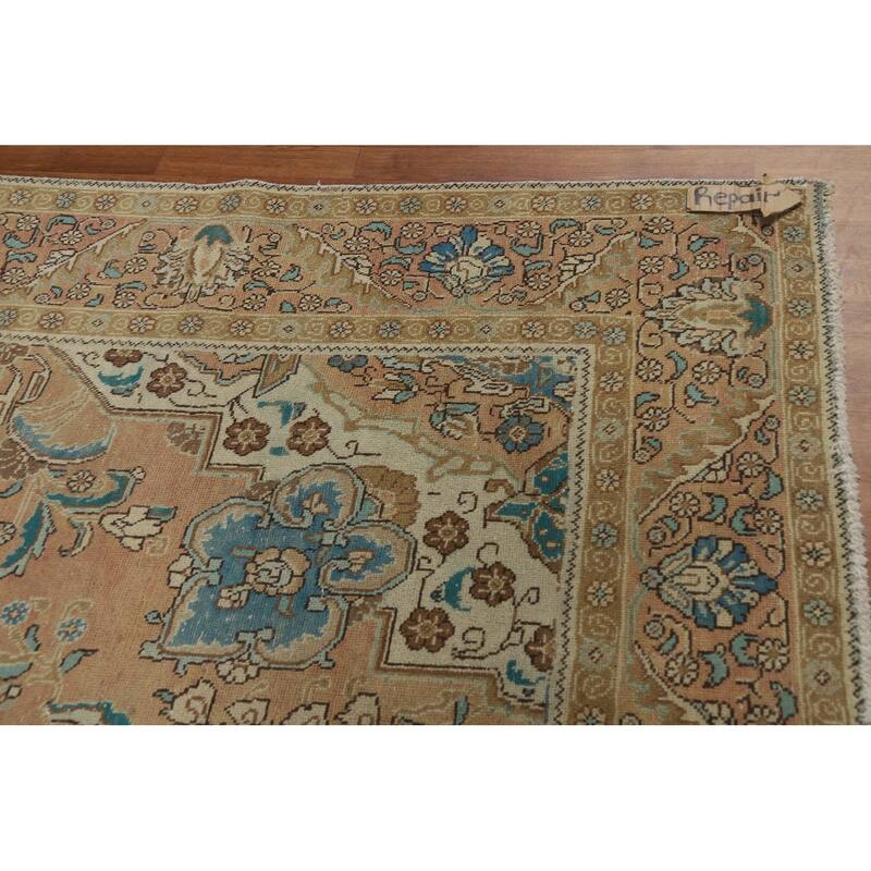 Tabriz Persian Vintage Area Rug Hand-Knotted Traditional Wool Carpet - 7'7" x 11'2"