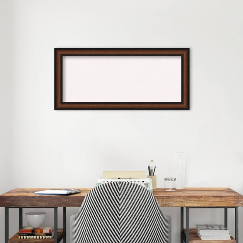 Yale Walnut Framed White Corkboard Bulletin Board