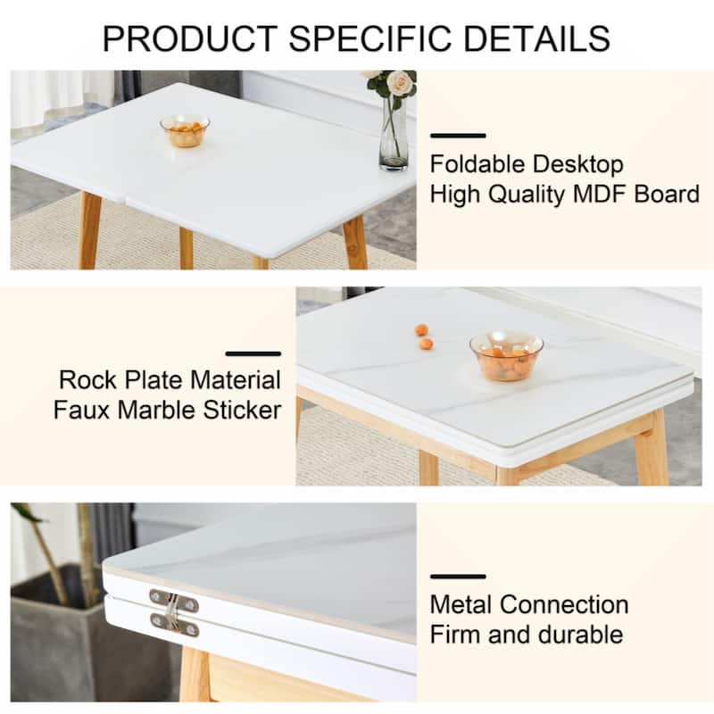 sintered stone tabletop with rubber wooden legs