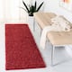 SAFAVIEH August Shag Veroana Solid 1.5-inch Thick Rug - 2' x 9' Runner - Red