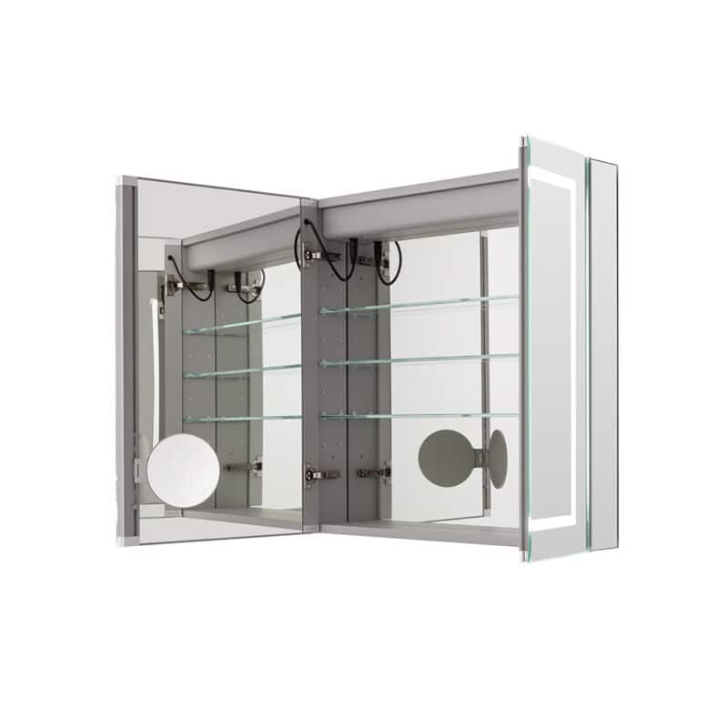 Medicine Cabinet With Light 30W x 30H x 5D - 30"x30" - 30"x30" - Crystal Finish - Clear