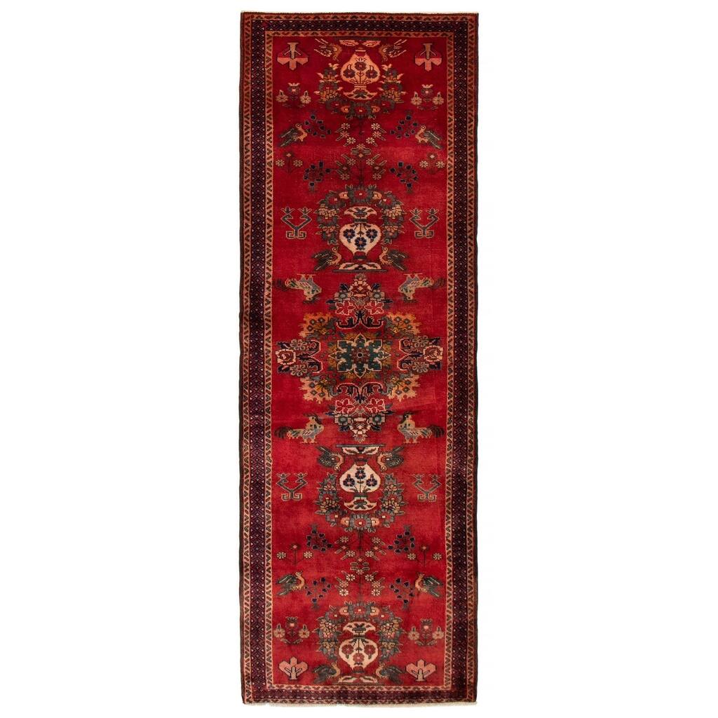 ECARPETGALLERY Hand-knotted Anadol Red Wool Rug - 3'6 x 9'11