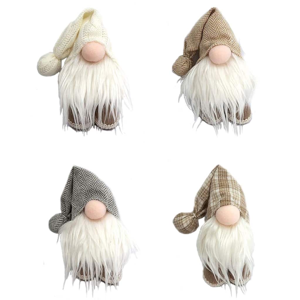 Set of 4 Christmas Country Gnomes Wearing Hats and Boots 5.5"