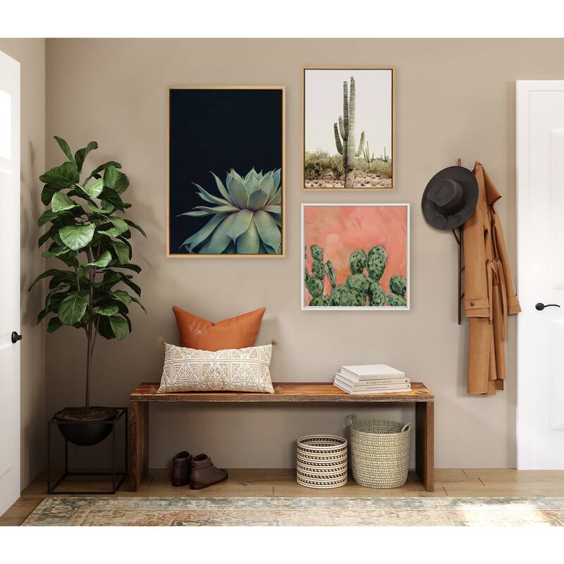 Sylvie Succulent 18x24 Gold Framed Canvas Wall Art by F2 Images