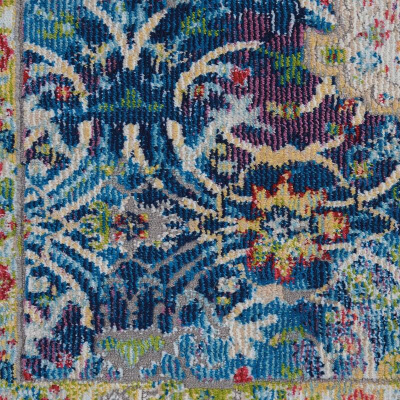 Power Loomed Distressed Floral Traditional Non Skid Area Rug - 48' X '24' X '0.5
